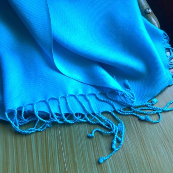 Pashmina NEW Azure Blue Scarf or Swim Wrap - $145 - Picture 7 of 7